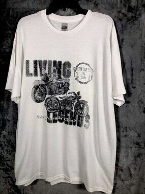 Men’s White T-Shirt Old School Living Legends Shirt Size Adult  XLarge